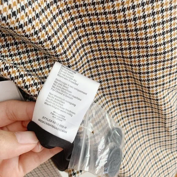 NEW Anine Bing Madeline Houndstooth Blazer In Yellow L - Picture 10 of 13
